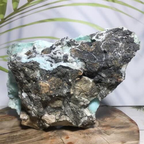 Natural Larimar Quartz Crystal Collection Gift Home Furnishing Articles Reiki Healing Mineral Samples Geode Voog raw gemstone