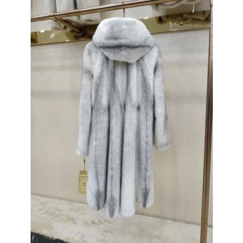 Mink coat female whole cross mink hooded jacket long fur coat in the new 2019 fashion