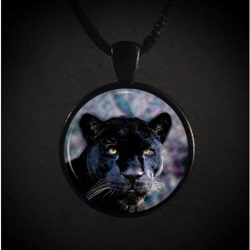 2017 New Fashion Black Panther Logo Pendant Necklace Vintage Chain Choker Statement Necklace Jewelry Art of Necklace Wholesale