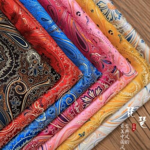 New arrival brocade jacquard polyester Silk flower fabric for felt patchwork sewing DIY women dress tissue bag by 100x75cm