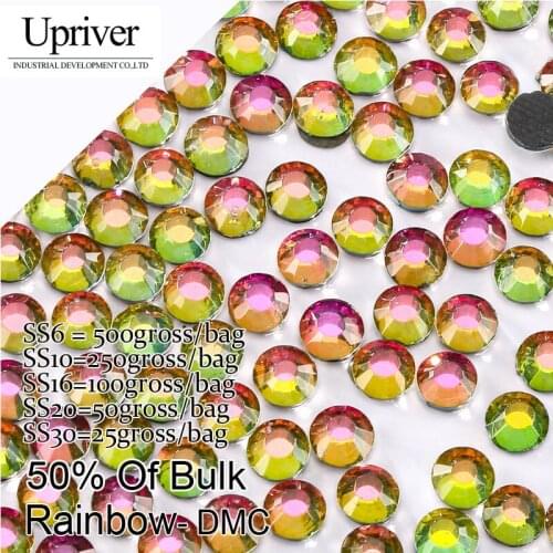 Bulk Packing Shiny Stones Flatback Best Quality SS6 SS10 SS16 SS20 SS30 Rainbow Hotfix Rhinestones