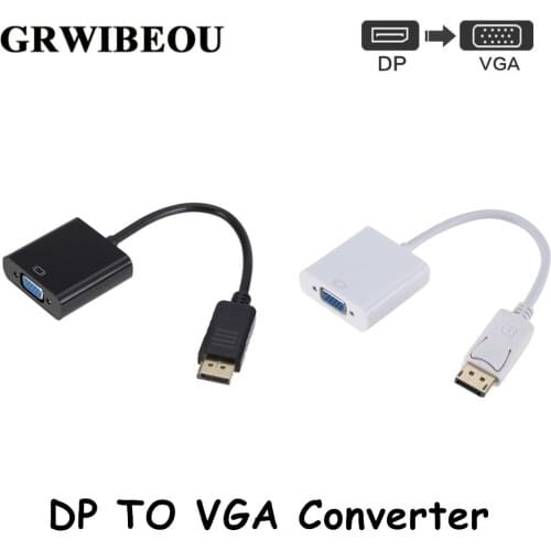 DP to VGA Adapter DisplayPort DP TO VGA Cable Male to Female DP TO VGA Converter for PC Computer Laptop HDTV Monitor Projector