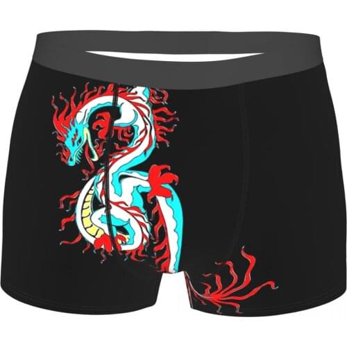 Spirited Away Chihiro Japanese Animated Red Dragon Underpants Homme Panties Male Underwear Print Couple Sexy Set Calecon
