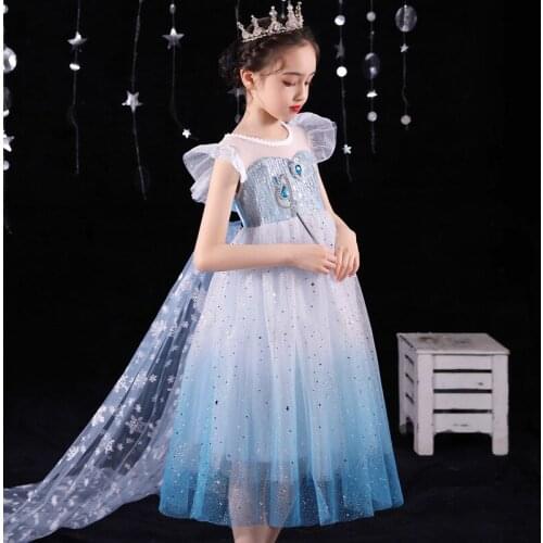 Girls Dress Fancy Princess Costume Summer Turtleneck Dresses for Girls Fairy Frock Dress Up with Rose Cape Halloween Costume