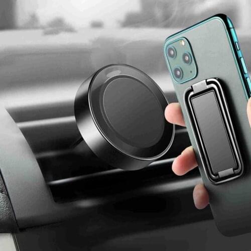 Mobile Phone Holder Double Ring Adjustable Square Cellphone Grip Stand Folding Bracket for Smartphone