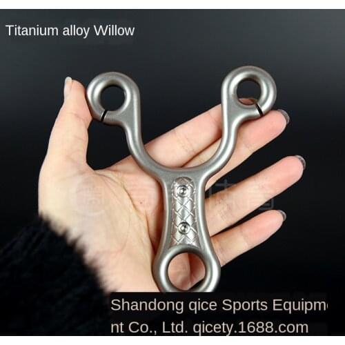 Powerful TC21 Titanium Alloy Slingshot CNC Process High Quality Outdoor Shooting Catapult For Hunting Shooting Powerful Bow