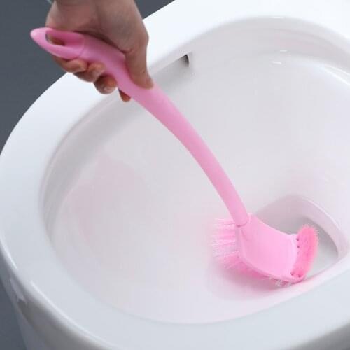 Toilet Cleaning Brush Bathroom Cleaning Accessories Portable Toilet Brush Corner Brush 1Pcs Bending Handle Scrubber Curved