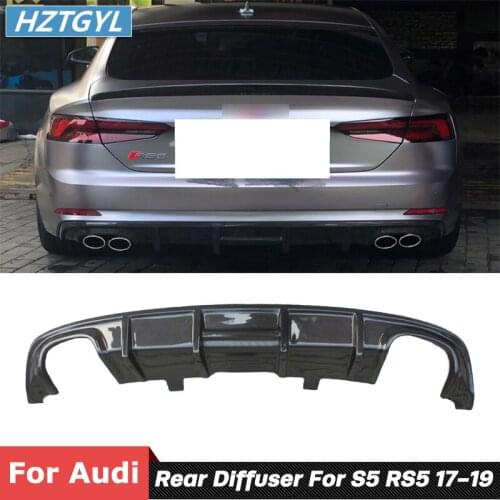 Carbon Fiber Material Rear Bumper Lip Spoiler Diffuser For Audi A5 S5 RS5 Car Body Kit 2017-2018