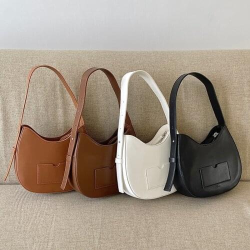 2021 New Zipper Womens Bag Korean Baguette Bag PU Leather Female Handbags Ladies Small Shoulder Bags Whole Sale