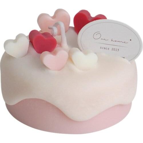 Wedding Cake Color Candle Birthday Cute Gift Pink Scent Candle Kids Modern Art Romantic Party Kaarsen Home Decoration EB50LZ