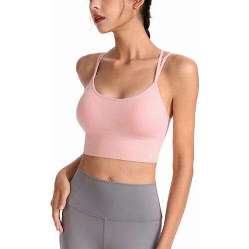 Gym Workout Shockproof Crop Top Breathable Sports Bra Anti-sweat Fitness Top Seamless Yoga Bra Women Push up Sport Bra