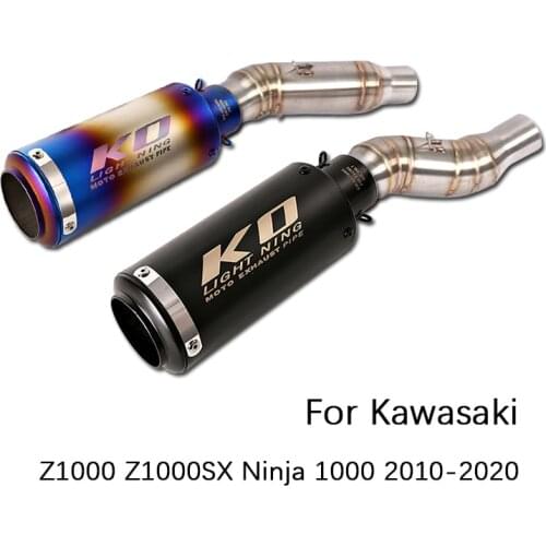 For Kawasaki Z1000 Z1000SX Ninja 1000 2010-2020 Motorcycle Exhaust Pipe Mid Pipe Slip On 51mm Muffler Removable DB Killer Escape