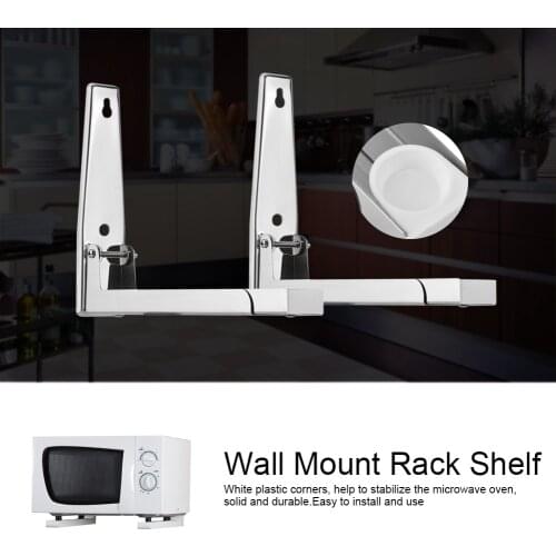 2x Kitchen Stainless Steel Microwave Oven Bracket Sturdy Foldable Stretch Wall Mount Rack Shelf high quality