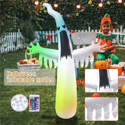 3.6m Foldable Inflatable Ghost Ornament With Colorful Flash Halloween Decorative Props For Home Garden Courtyard Jardin
