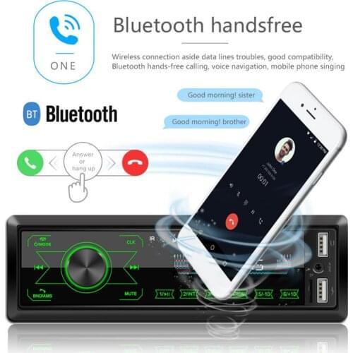 50% Hot Sales Bluetooth 1 DIN Car Stereo In Dash AUX-in FM Radio Handsfree Call MP3 Player
