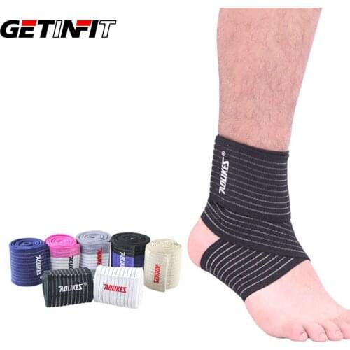 Getinfit 1PCS Professional Sports Strain Wraps Bandages Elastic Ankle Support Pad Protection Ankle Bandage Guard Gym Protection
