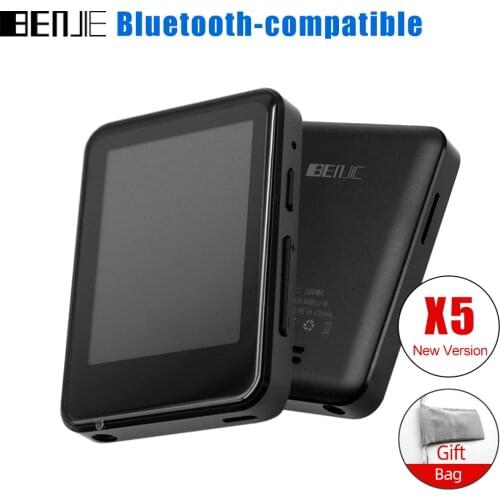BENJIE X5 Full Touch Screen With Bluetooth MP3 Player HiFi Lossless Music Video Player Portable Walkman With Speaker FM Radio