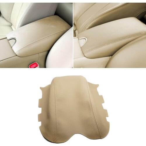 Beige Center Armrest Leather Cover For Infiniti G37 2010 2011 2012 2013 2014 Central Armrest Box Panel Skin Cover Sticker Trim