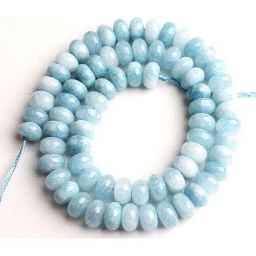 5*8mm Natural Stone Beads Round Aquamarines Rondelle Loose Beads For Jewelry Making DIY Earrings Bracelet Necklace Accessories
