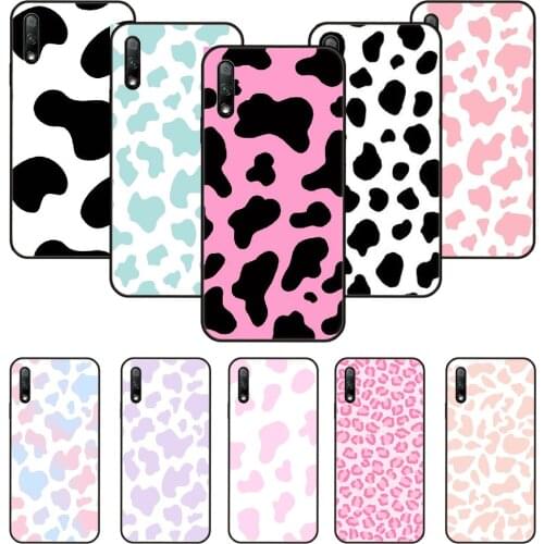 Phone Case For Huawei Honor 9X 10 9 20 8X 8A 8S 7X 7A i A Pro Play Lite Black Cover Prime Soft Back Tpu Etui Art Cow pattern