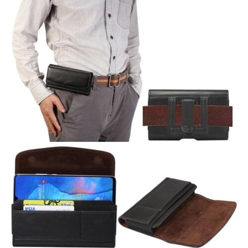 PU Leather Case Belt Clip Waist Bag for Huawei Mate 20X Honor 8X max Note10 Card Holder Fanny Pouch for Xiaomi Max
