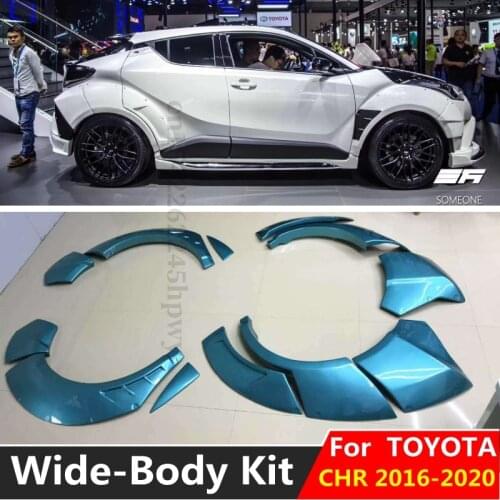 For Toyota C-HR Wide Body Kit Rear And Front Fender Over Flares Tuning Punch Free PP Material Body Parts 2016 17 2018 2019 CHR