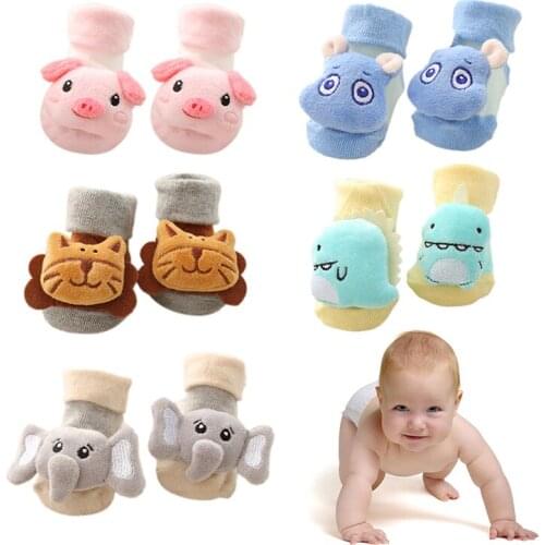 Baby Socks Floor Non-slip Cotton Cartoon Doll Breathable Socks With Bells Baby Girls Boys Soft Cute Boots Baby Toddler Sock