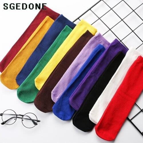 SGEDONE 1-9 Year Children Socks Spring&Autumn Cotton Baby Girls Socks With Boys Socks Solid Color Kids Sport Parentage Socks