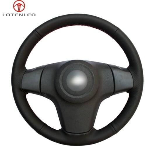 LQTENLEO Black PU Artificial Leather Car Steering Wheel Cover For Chevrolet Niva 2009-2017 (3-Spoke) Opel Corsa (D) 2006-2015