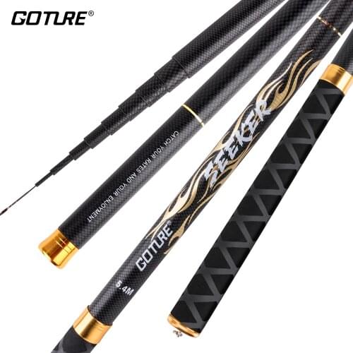 Goture Seeker Tenkara Feeder Rod 3.6m-7.2m Ultra-light Telescopic Fihsing Rod Carbon for Carp Stream Fishing Rod Hand Poles