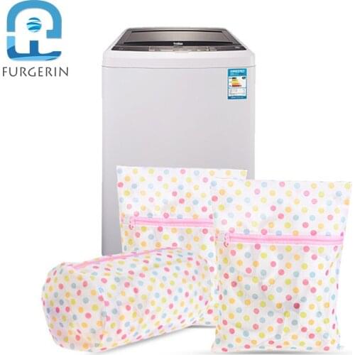 FURGERIN Laundry Bag Mesh bag home accessories Polka Dot washing bags for clothes Washing Machine Home Organizer Travel Storage