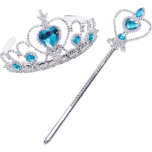 Halloween Princess Girls 2Pcs Set Accessories Crown+Magic Stick Children Cospaly Accessory Costume Birthday Gifts