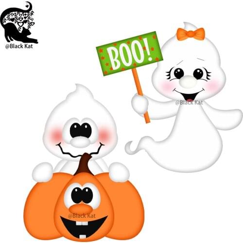 Halloween DIY Scrapbook BOO Pumpkin Ghost Metal Cutting Dies Trick or Treat Kids Dies Gift Card Craft