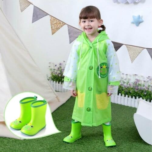 Classic Childrens Shoes PVC Rubber Kids Baby Cartoon Shoes Water Shoes Waterproof Rain Boots Toddler Girl Rainboots