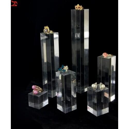 Column new transparent acrylic square jewelry display ring earrings booth
