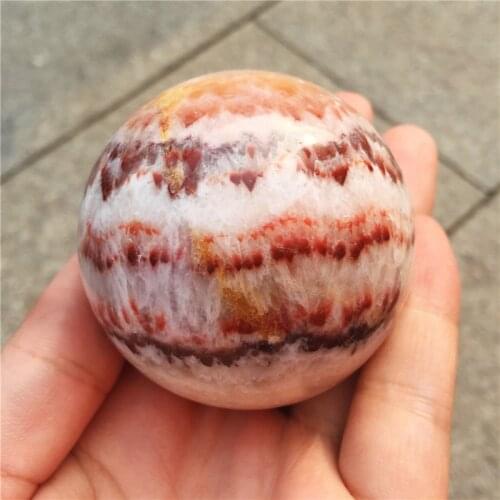 Beautiful Natural stone quartz crystal ball beautiful Red patterned stone ball 50-60mm