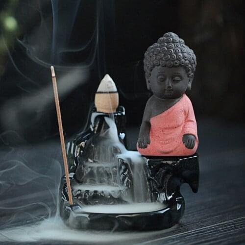 The Little Monk Censer Creative Home Decor Small Buddha Incense Stick Holder Backflow Incense Burner Use In Home Office Teahouse