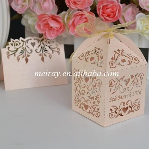 Laser cut wedding favors paper gift box for guest, indian wedding return gift favor boxes