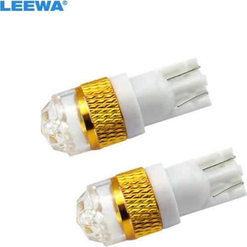 LEEWA 4pcs Power White T10 W5W 194 168 5730 SMD 2 SMD 2 Leds Prism Surface Car LED Side light Bulbs #CA1778