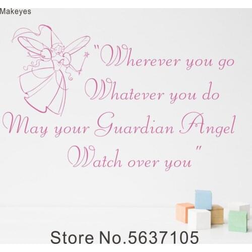 Makeyes Fairy Angel Wall Stickers Home Girls Bedrppm Words Wall Decor Vinyl Decals Art Designs Baby Bedroom Decoration Q108
