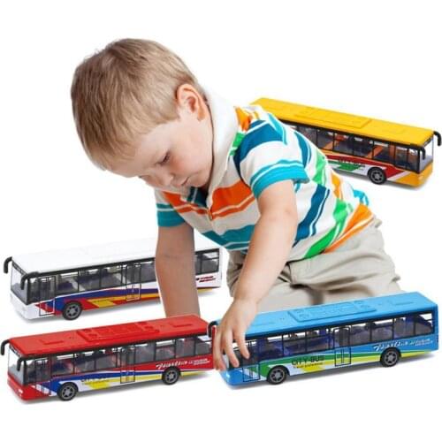 Alloy Mini Simulation Pull Back Car Bus Model Office Home Desktop Decor Kids Collectible Toy Children Car Toy Gifts Random Color
