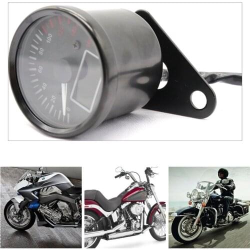 Multifunctional Instrument Meter 12V Oil Gauges Motorcycle Modified Car Meter White Pointer Speed 0-160km/H Mileage Tachometers