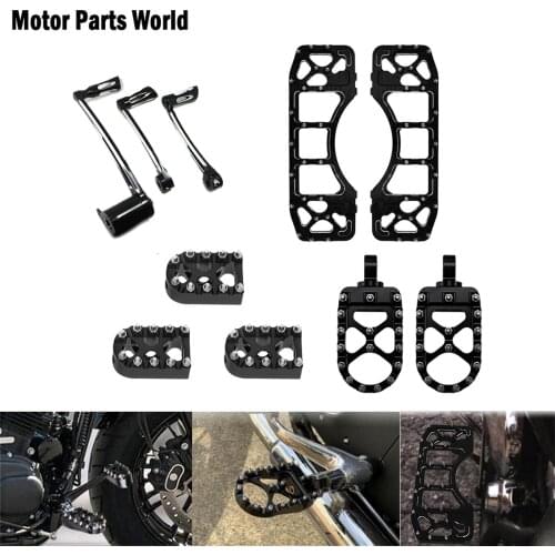 Motorcycle Front Rear Foot Pegs Floorboard Heel Toe Shift Lever W/ Shifter Pegs Brake Arm Pedal Kits For Harley Touring 2008-13