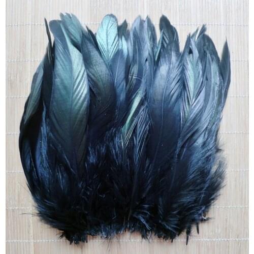 50Pcs/lot Black 5-8inch 13-20cm Natural Rooster Feathers For Crafts DIY Chicken Plume Mask Jewelry Dresses Macrame Decoration