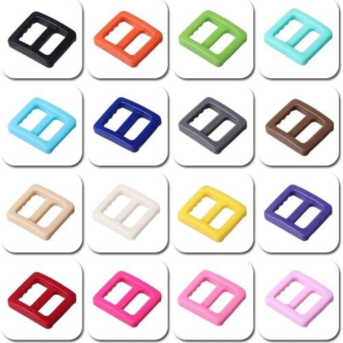 20pcs 10mm Plastic Colorful Curve Tri-Glide Slider Adjustable Buckle for Bags Webbing Shoulder Leather Bag Strap Belt Dog Collar