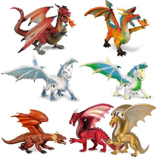 Western Mythology Plastic Pterosaur Dragon Dinosaur Model Toy Animal Warcraft Cognition Educational Desktop Decor Gift For Kid