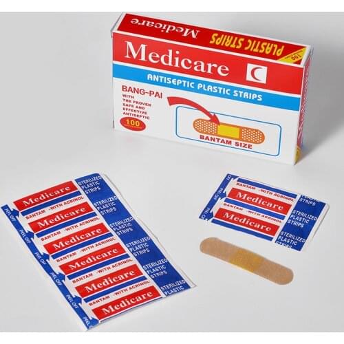 100Pcs/Box Breathable Band-Aids Non-woven Bandages First Aid Medical Anti-Bacteria Wound Plaster Home Travel Emergency Kits