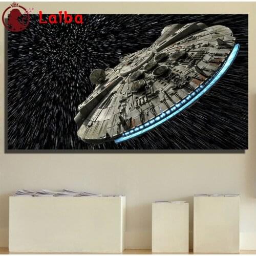 Full square round diamond painting space ship pictures for embroidery round diamond mosaic paintings wall stickers decoration