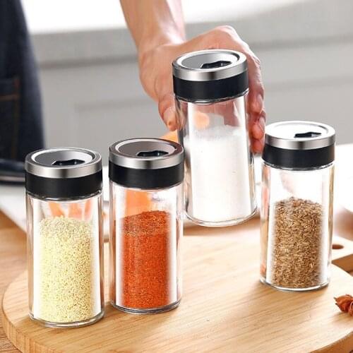 Portable Salt Shaker Glass Seasoning Bottle Kitchen Accessories Bbq Accessories Barbecue Seasoning Pot Pepper Bottle