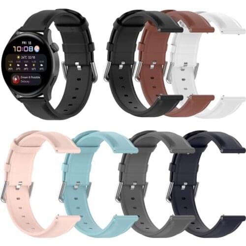 Watchband 22mm Leather Band For Galaxy Watch3 GT2 Pro GT 2e GS PRO Watchband For Huawei Watch 3/3 Pro Accessories Strap